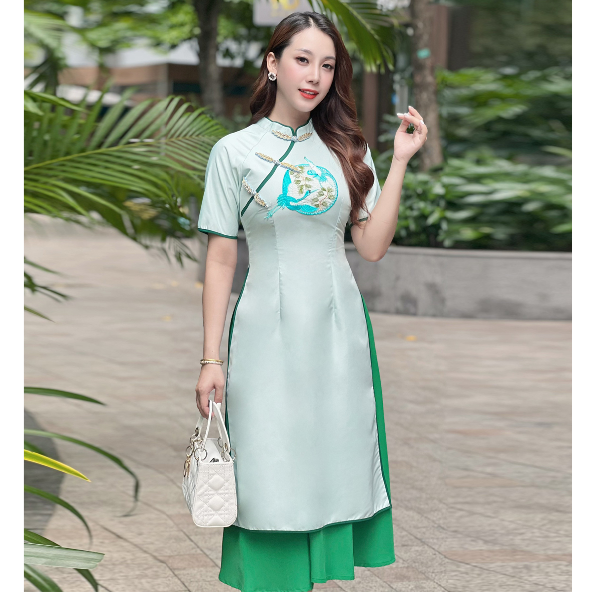 Áo dài cách tân xinh lung linh AD033 - Lady Fashion -Khánh Linh Style