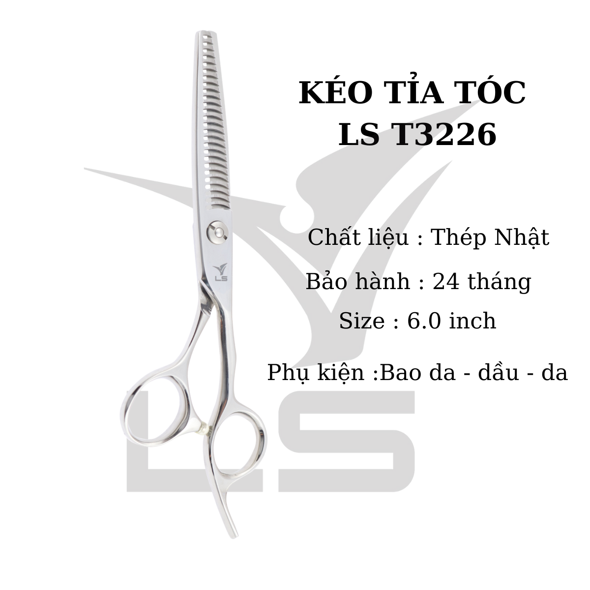 Kéo tỉa tóc VLS T3326 quai offset vênh đỡ ngón cố định - Hàng chính hãng