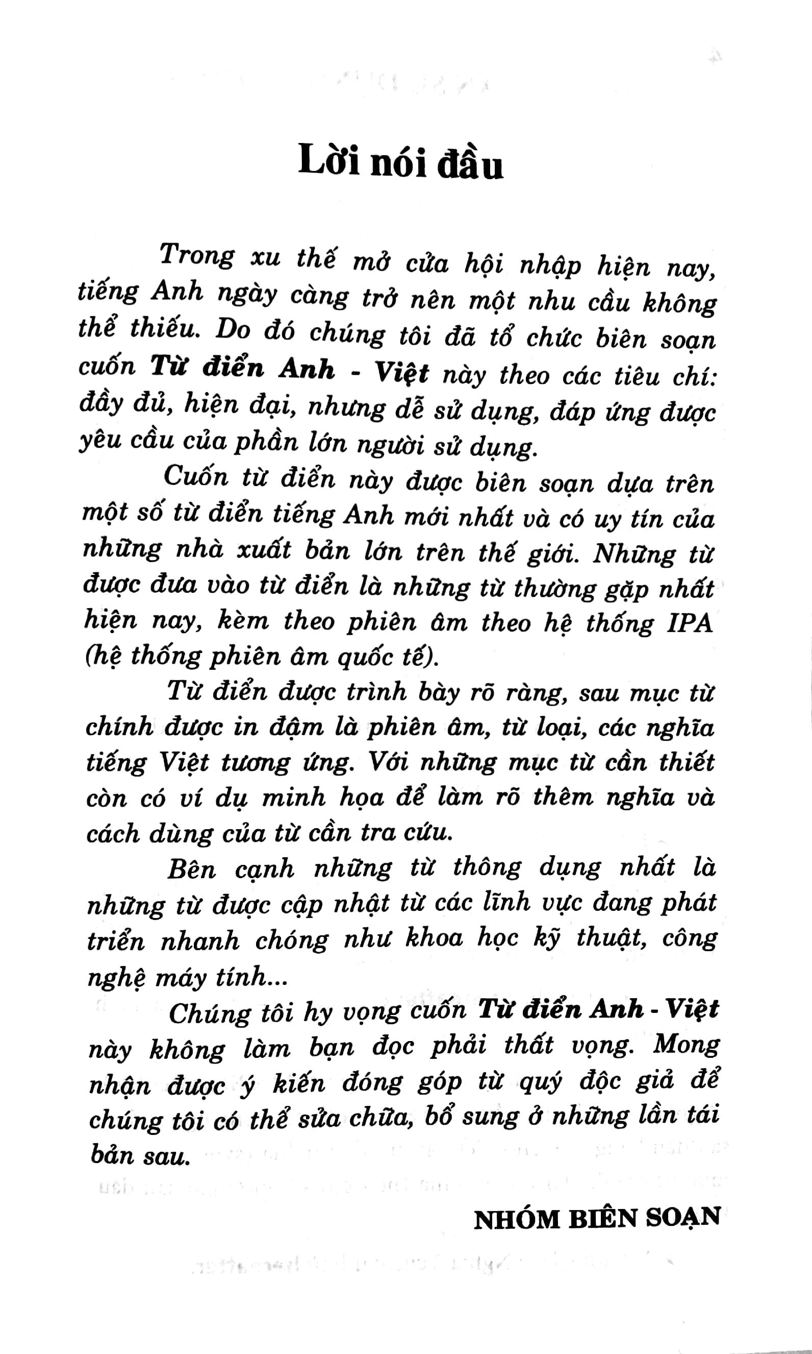 Từ Điển Anh-Việt - 75000 Mục Từ Và Định Nghĩa