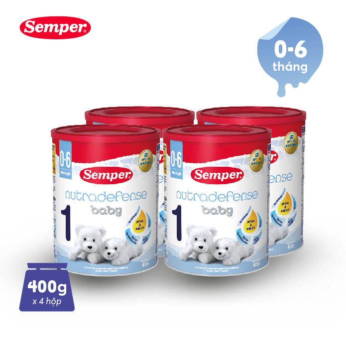 Combo 4 Sữa bột công thức Semper Nutradefense Baby 1 400g/hộp