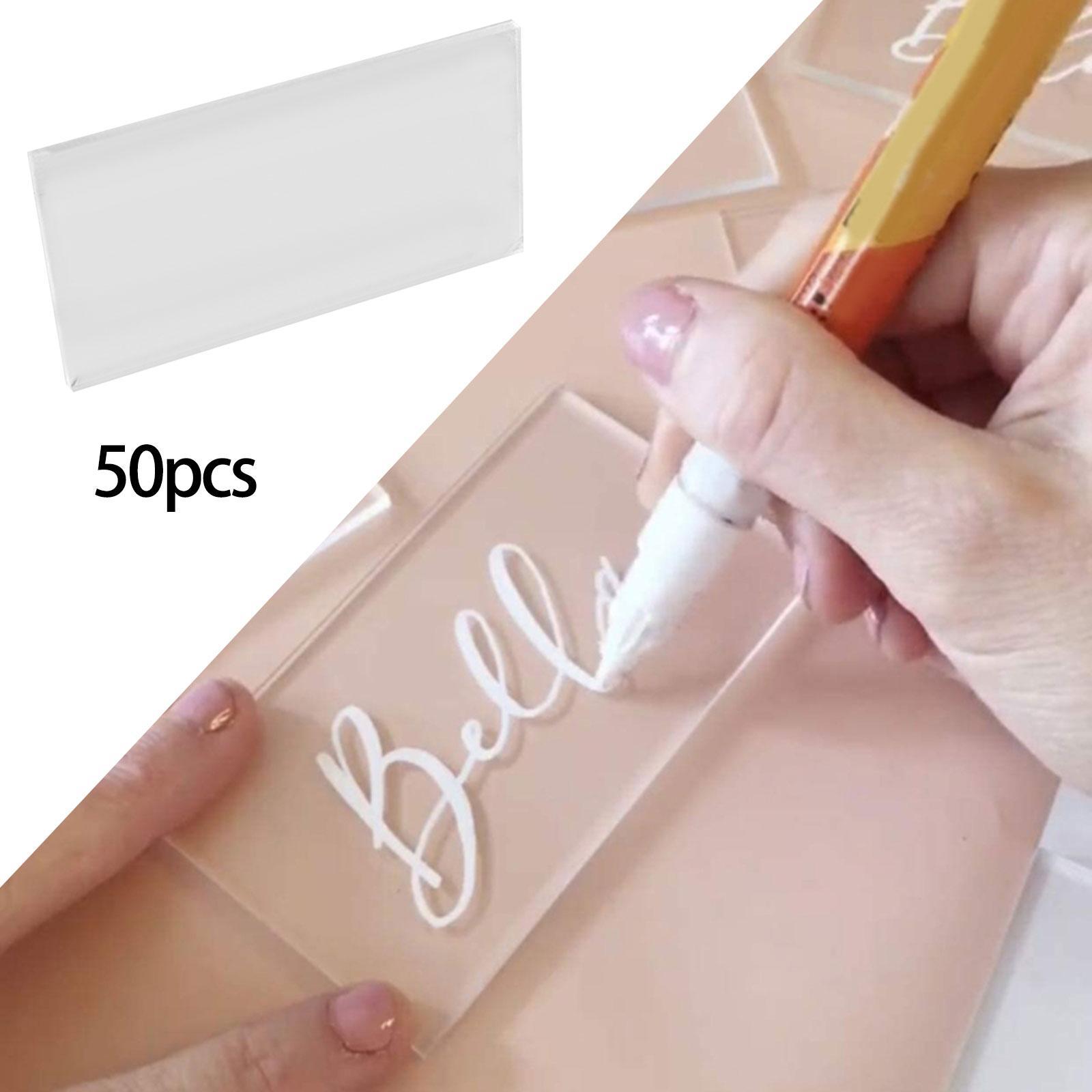 Clear Acrylic Place Cards for Wedding, DIY Message Cards, Acrylic Blank Table Number Cards, Wedding Seating Chart Cards for Party Wedding Reception