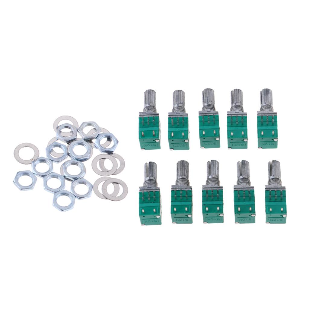 10 Pcs B10K Audio Amplifier Sealed Potentiometer Double 8-Pins