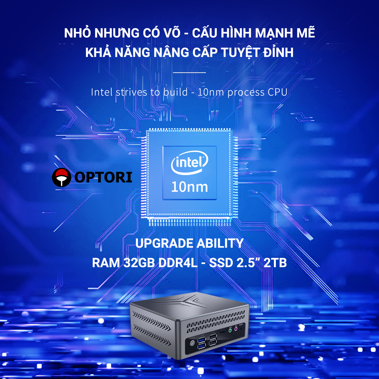 Máy tính để bàn – Mini PC – Intel NUC CPU: Celeron N5095 RAM 8gb ROM 256GB (Hàng chính hãng