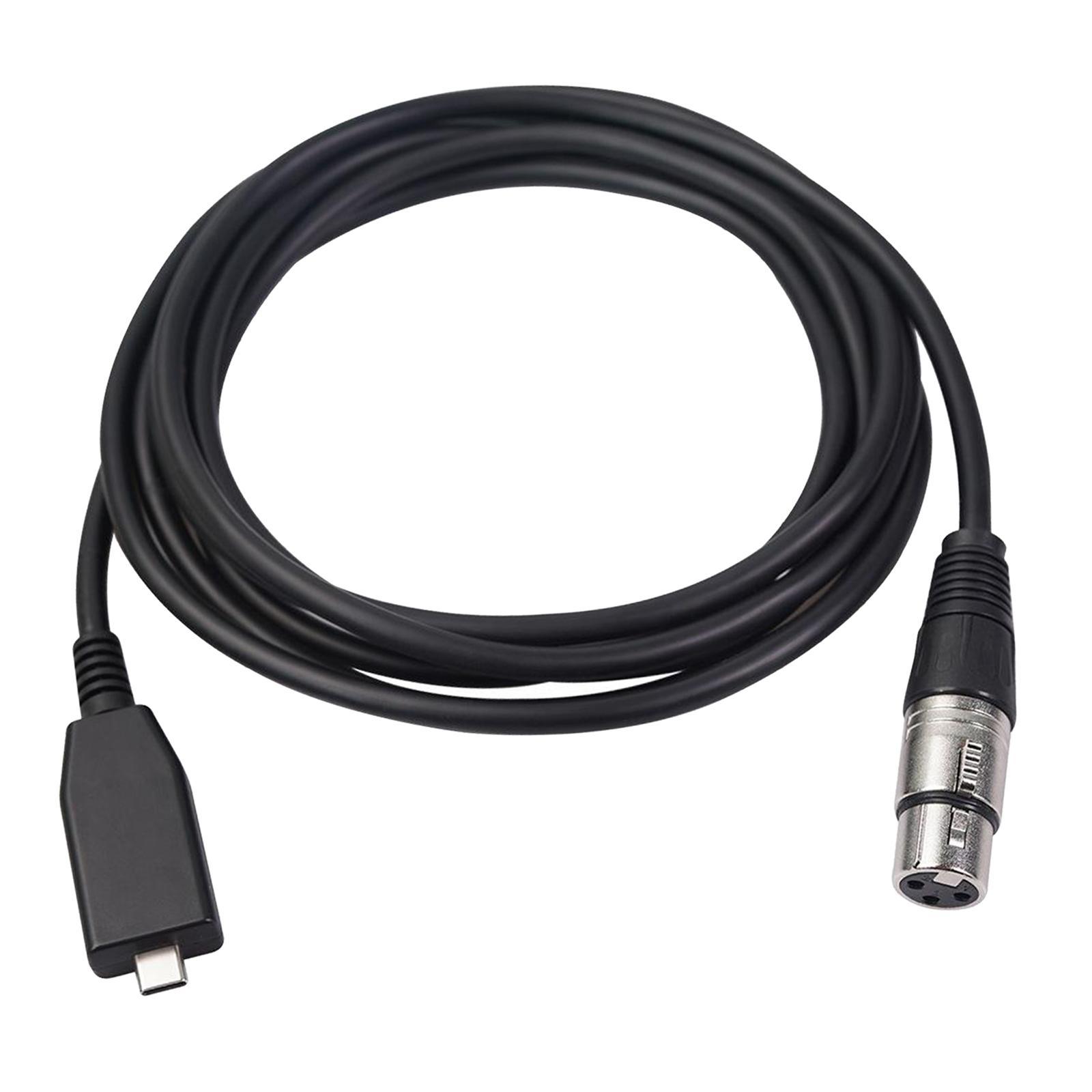 Audio Adapter 3 Pin XLR Female to 2.0 Type C USB Connector Microphone Mic 2m