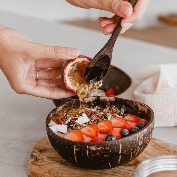 Bát Chén gáo Dừa cao cấp dùng ăn Salad, hoa quả dầm