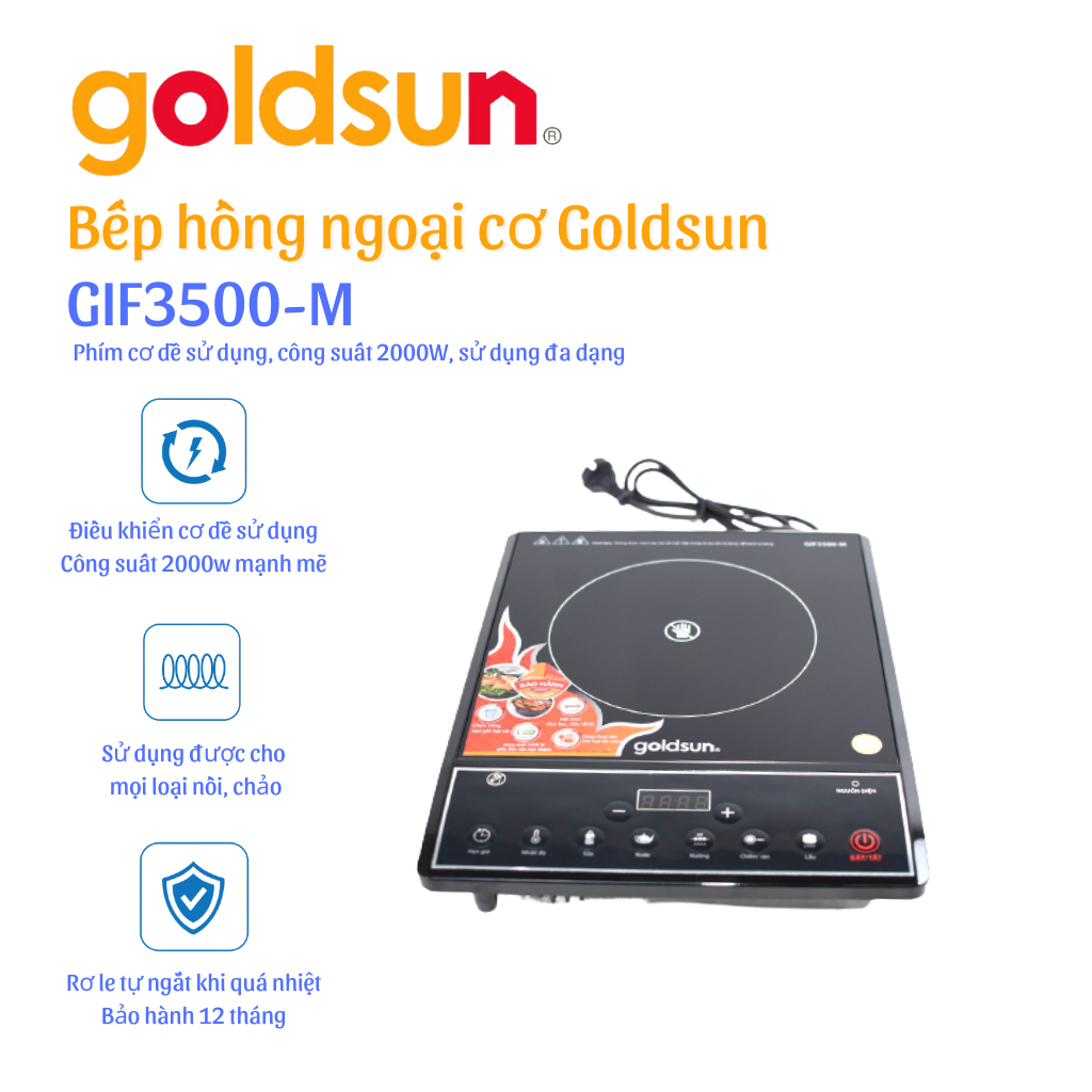 Bếp hồng ngoại Goldsun GIF3500-M Hàng chính hãng