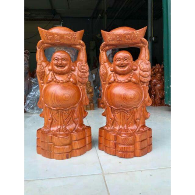 Di lặc dâng bát vàng gỗ hương Cao 40