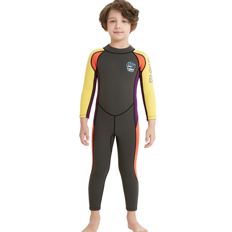 Hình ảnh Đồ bơi bé trai giữ nhiệt chất liệu cao su chống nắng Neoprene dày 2.5mm UPF50+ full body cho bé đến 33kg