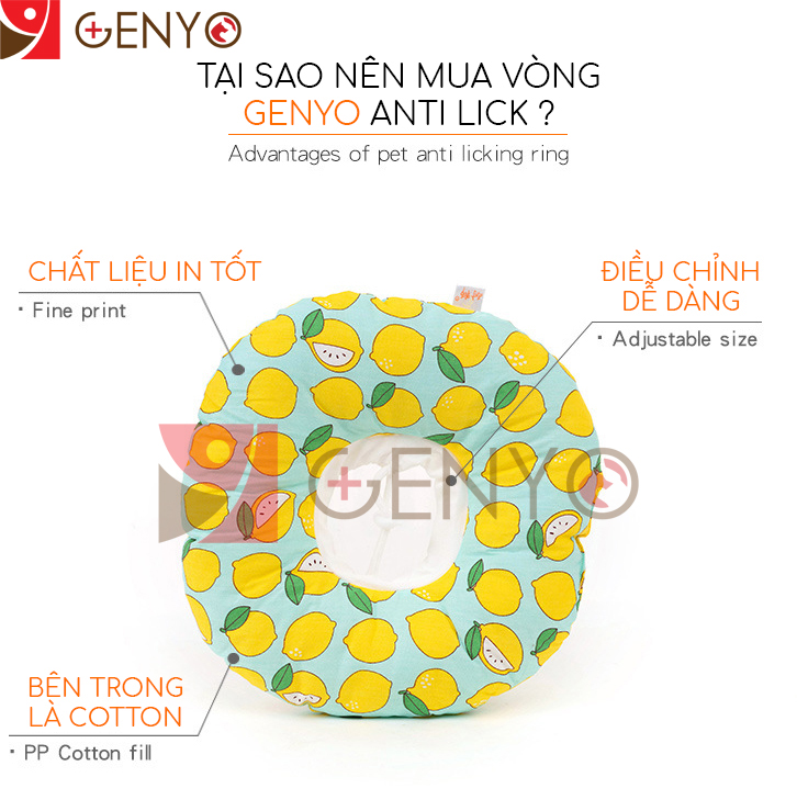 Vòng chống liếm chó mèo dạng gối - Gối chống liếm chó mèo Genyo anti lick 003 ( màu và mẫu giao ngẫu nhiên )