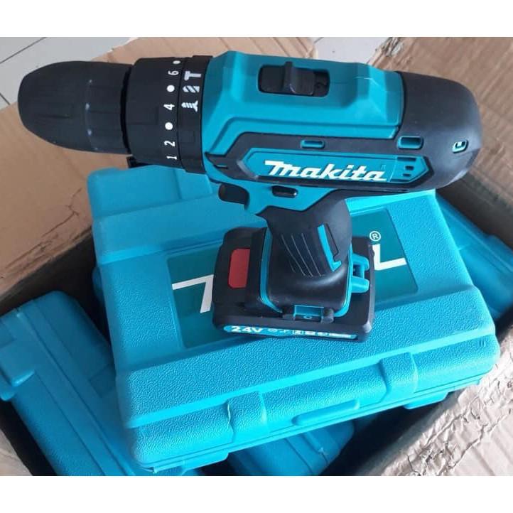 Máy khoan pin MAKITA 24V Có Búa Tặng Kèm Phụ Kiện