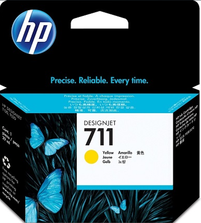 Mực In Phun HP DesignJet 711 Yellow Ink Cartridge (CZ132A) 29ml - Hàng Chính Hãng