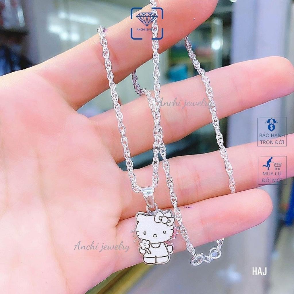 Dây chuyền bạc khắc tên cho bé gái, vòng cổ trẻ em bạc nguyên chất, Anchi jewelry