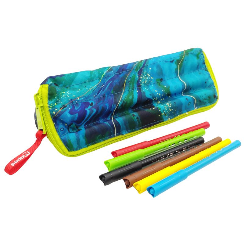 Bóp Viết Trendy 2 Mặt - Maped 931903 - Màu Xanh Lá - Tặng Kèm Vỉ 6 Bút Lông Màu