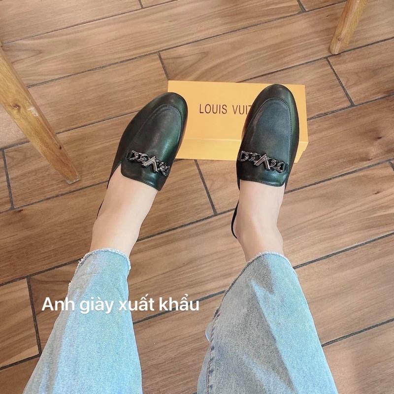 DL01 - DÉP SỤC NỮ MŨI TRÒN DA LÌ XÍCH V HANG LOẠI 1