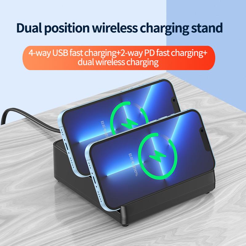 110W USB Sạc 8 Cổng Quick Charge 3.0 Bộ chuyển đổi bộ sạc không dây trung tâm