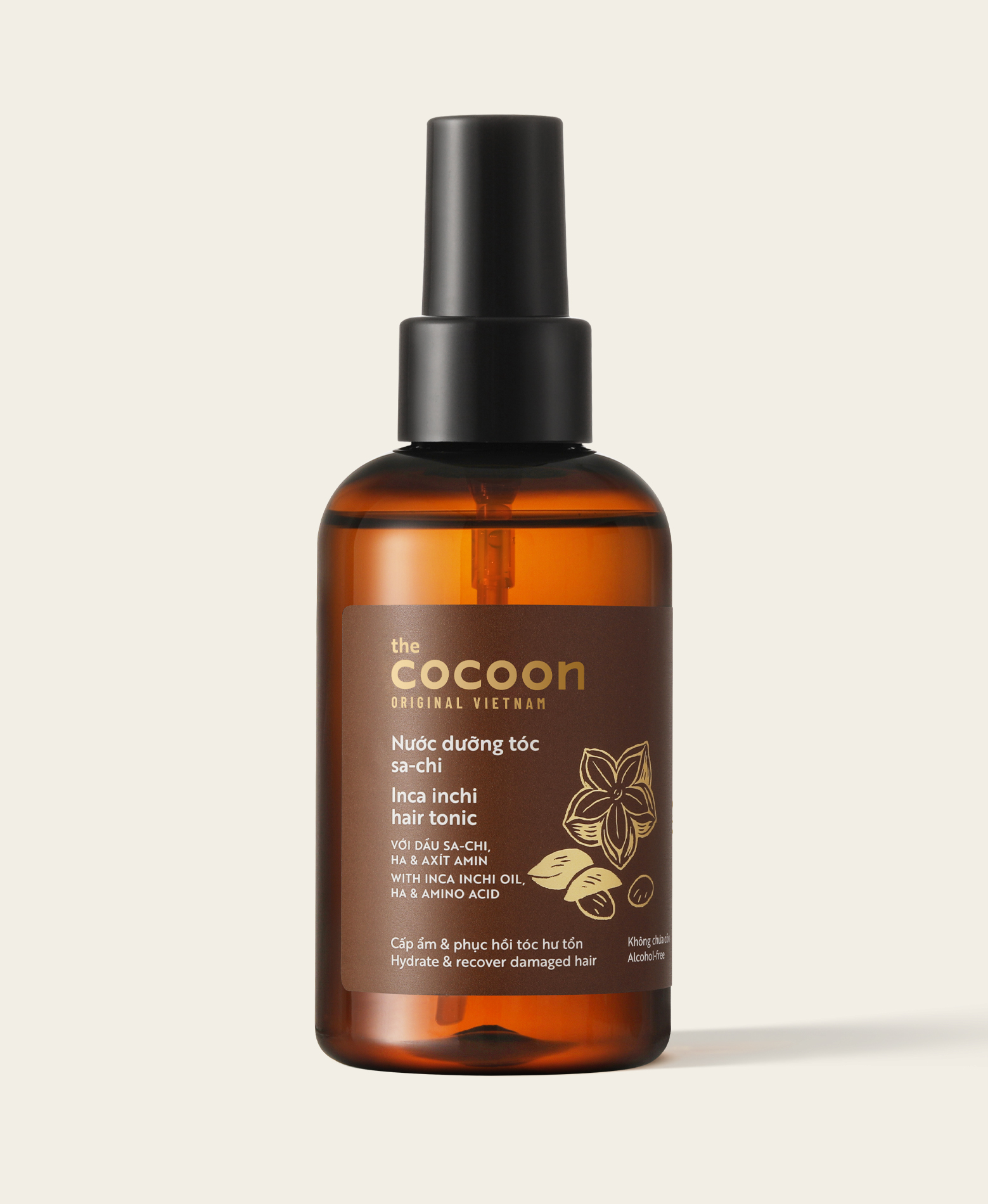 Nước dưỡng tóc Sachi Cocoon 140ml Cấp ẩm, phục hồi tóc hư tổn thuần chay