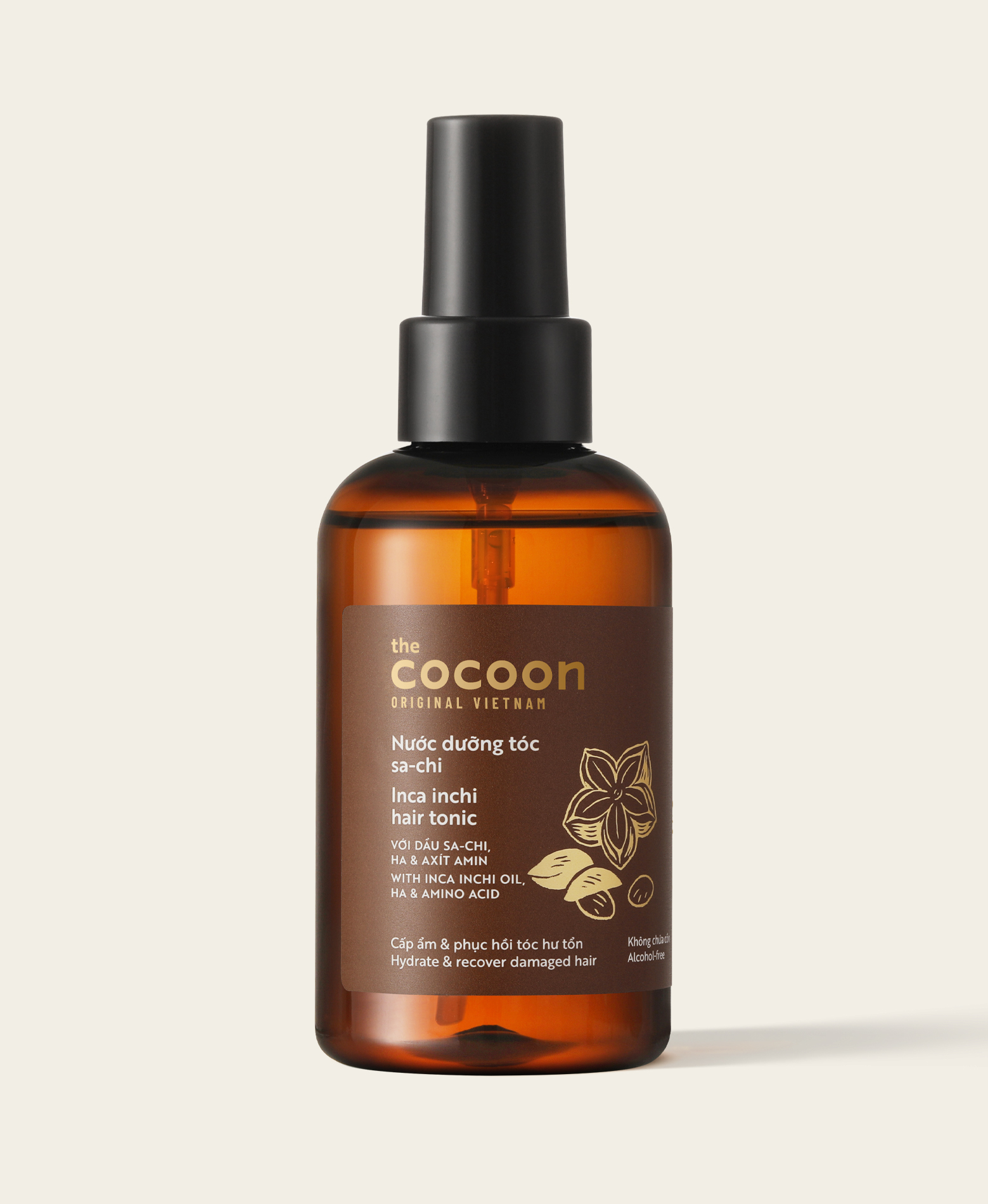 Nước dưỡng tóc Sachi Cocoon 140ml Cấp ẩm, phục hồi tóc hư tổn thuần chay