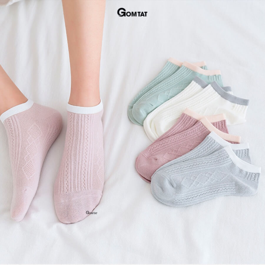 Vớ Nữ Cổ Ngắn Vintage, Tất Nữ Cổ Ngắn Cute sử dụng cả tuần - CB069