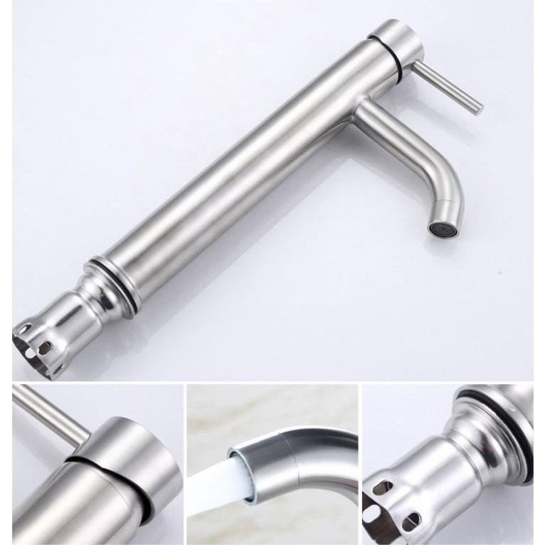 Vòi lavabo nóng lạnh dương bàn inox 304