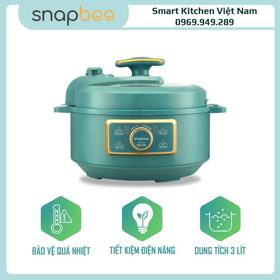 Nồi Áp Suất Đa Năng Hầm Xương Cháo Gà SNAPBEE SK-203VN (3.0L) - Hàng Chính Hãng