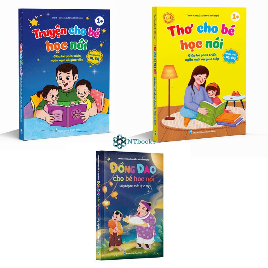 Combo 3 Cuốn Sách Thơ, Truyện, Đồng Dao Cho Bé Học Nói - Phát triển IQ, EQ