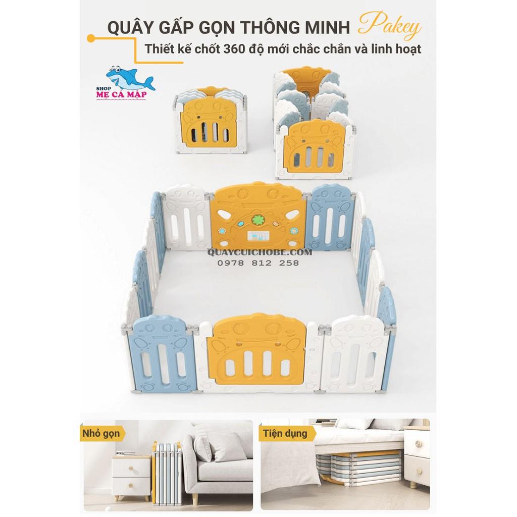 Cũi nhựa gấp gọn Pakey TẶNG THẢM DÀY 1CM + 100 BÓNG, cũi nhựa cho bé loại I thiết kế chốt 360 độ linh hoạt tháo ráp