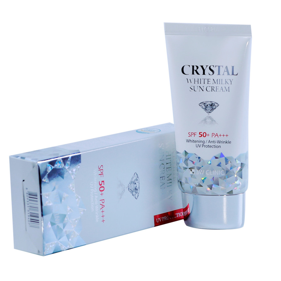 Kem Chống Nắng 3W CLINIC CRYSTAL WHITE MILKY SUN CREAM SPF 50/ PA +++