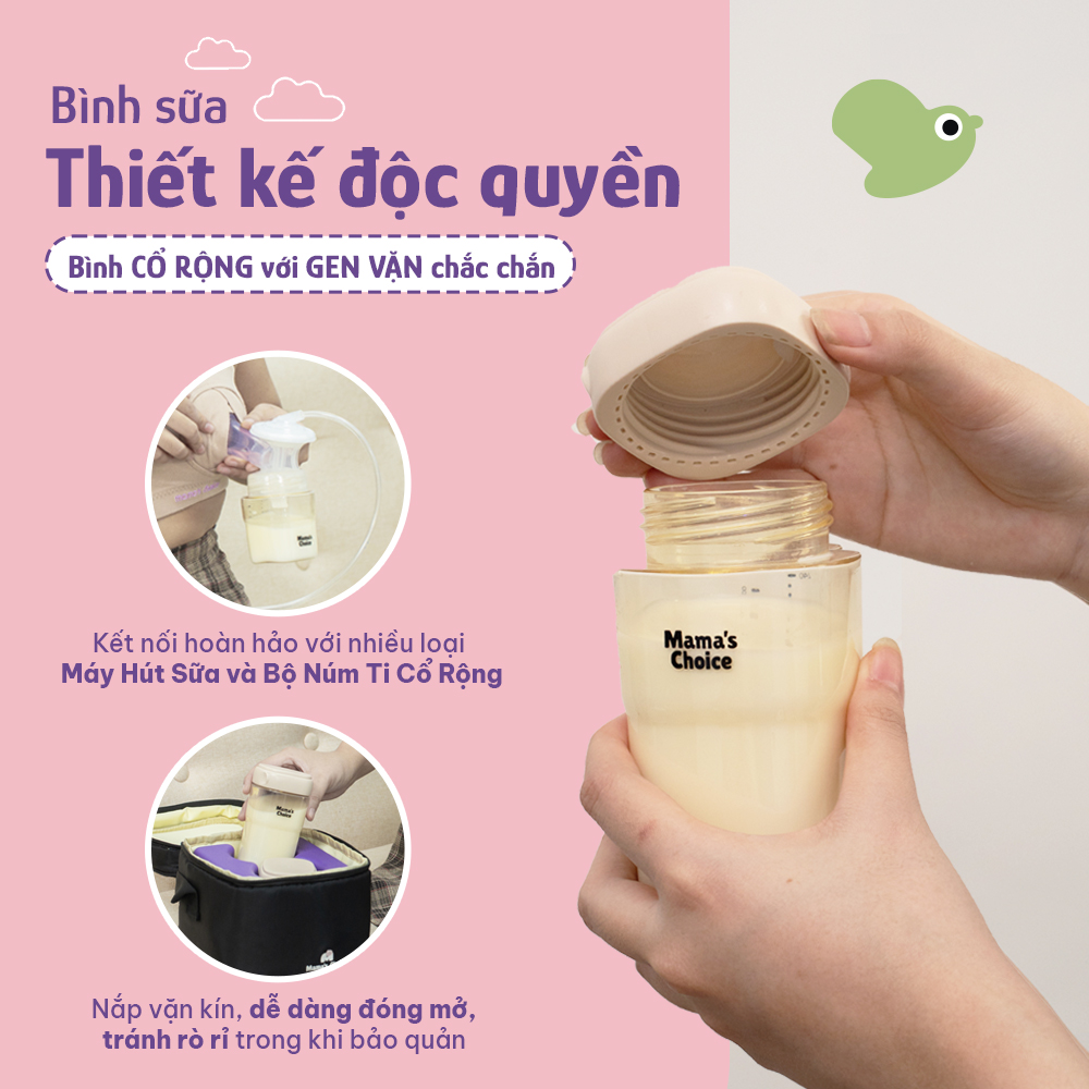 Bình Sữa Mama's Choice PPSU 150ml 240ml, Núm Ty Thiết Kế Mới Mô Phỏng Ti Mẹ Siêu Mềm, Kiểm Định An Toàn Quốc Tế
