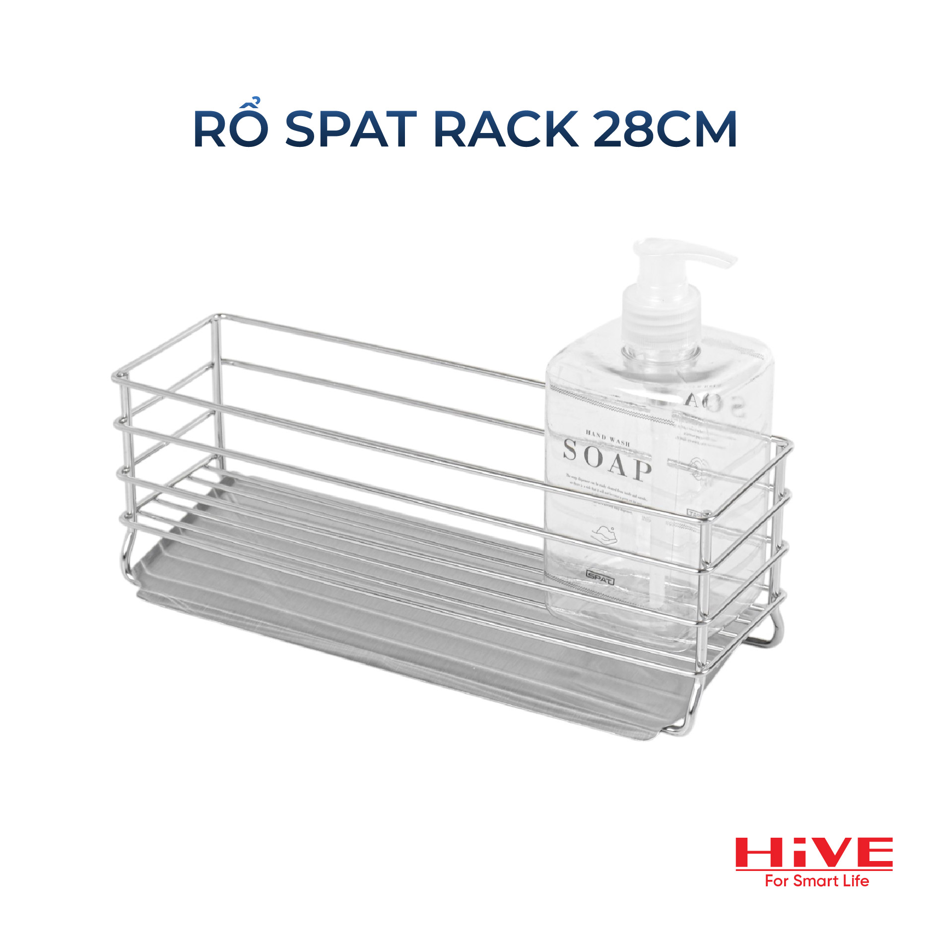 Kệ đựng dụng cụ rửa chén HiVE (HPH-SPAT RACK 304) (Kèm hộp nhựa + khay inox)