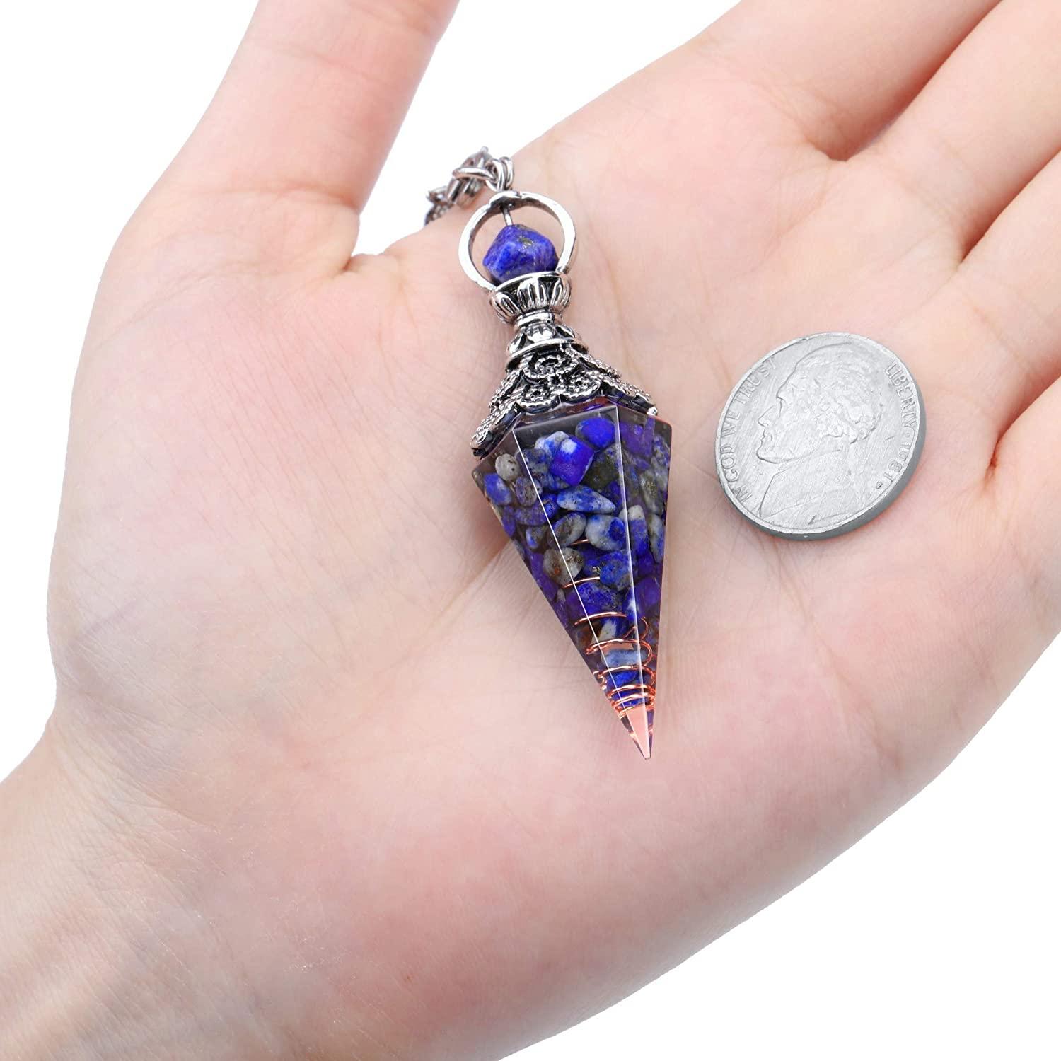 Mặt dây chuyền Lapis Lazuli Hình lục giác Hình thoi Sỏi Con lắc