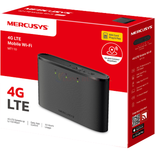 Bộ thiết bị phát Wifi 4G LTE Mercusys 150 Mbps 2200mAh MT110 - Hàng chính hãng