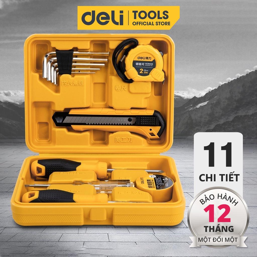 Bộ Dụng Cụ Sửa Chữa Gia Dụng 11 Chi Tiết Deli Cao Cấp Chính Hãng - Sử Dụng Đa Năng, Thiết Kế Tinh Tế, An Toàn - Hàng Chính Hãng - EDL1011J