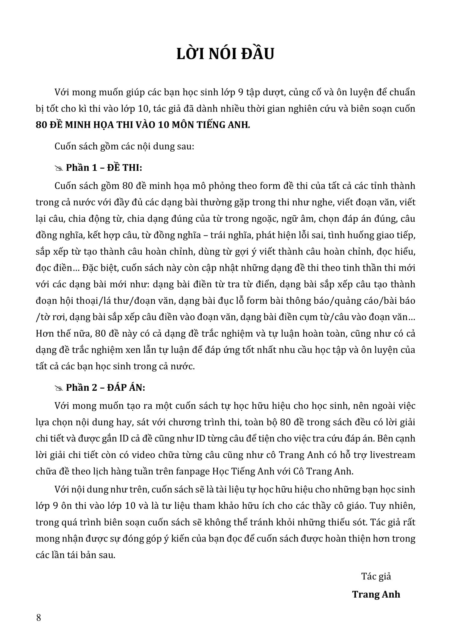 Sách - 80 Đề Minh Họa Thi Vào 10 - Môn Tiếng Anh