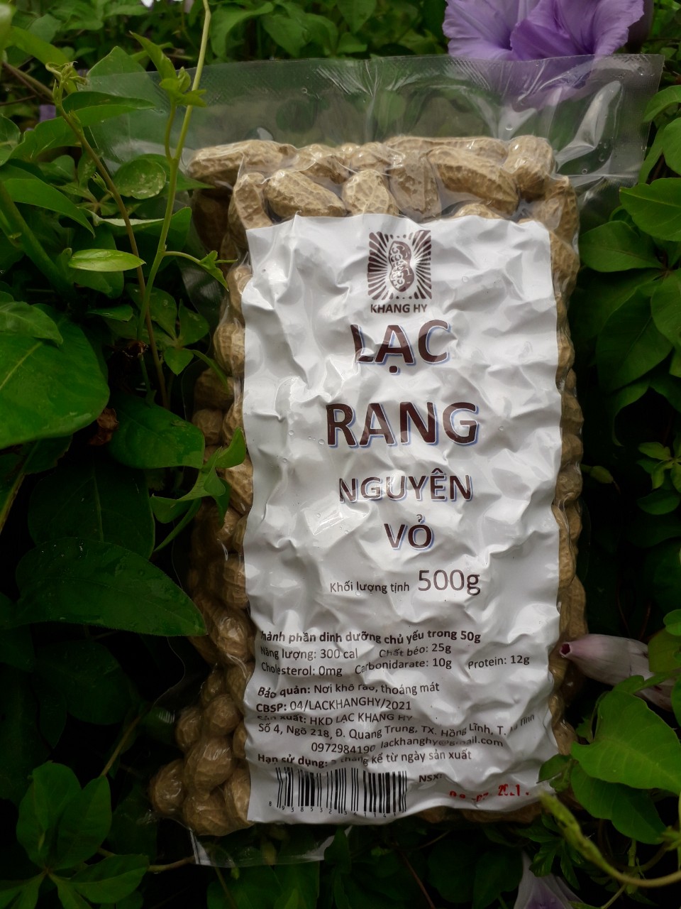 Combo 1 gói Lạc rang húng lìu 500g + 1 gói Lạc rang nguyên vỏ 500g
