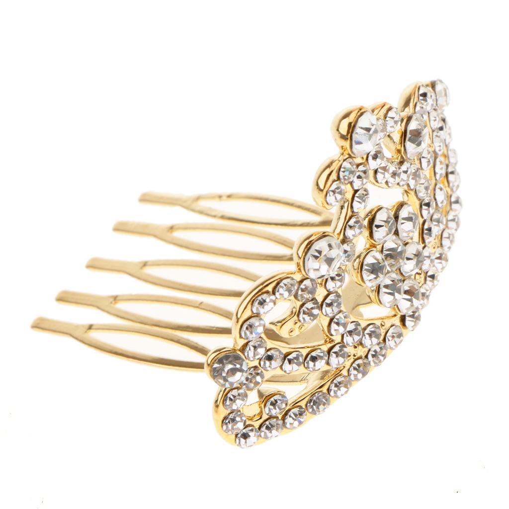 Girls Princess Tiara Crown with Comb Kids Hair Accessories Gold