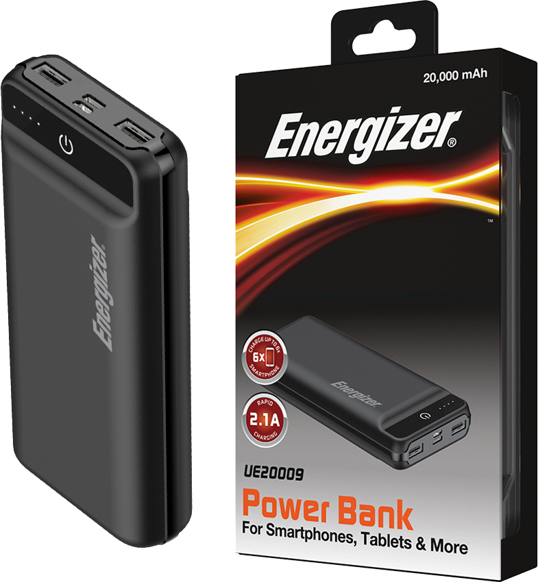 Pin sạc dự phòng Energizer 20000mAh/3.7V UE20009BK - Hàng chính hãng