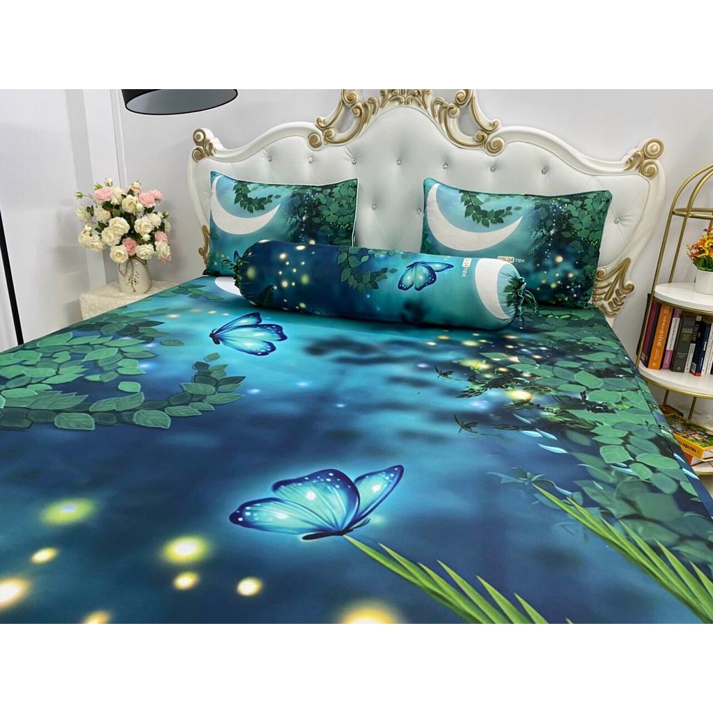 Bộ Drap+áo gối thun Ý 5D Cao Cấp , mát lạnh, thấm hút tốt