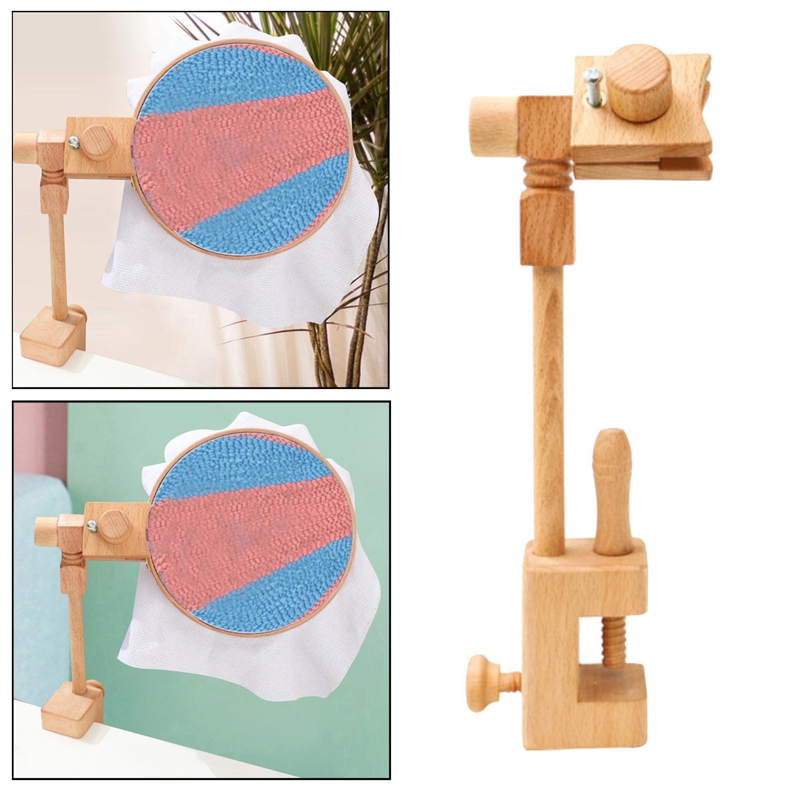 Wooden Frame Cross Stitch Embroidery Hoop Holder  Needlework Sewing Tool