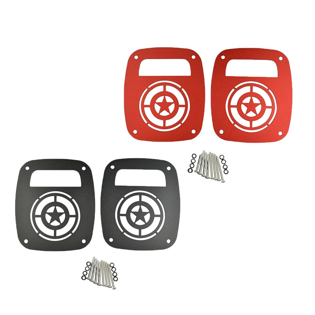 2Pcs Tail Light Cover Rear Lamp Protector Guard For Jeep Wrangler TJ Black