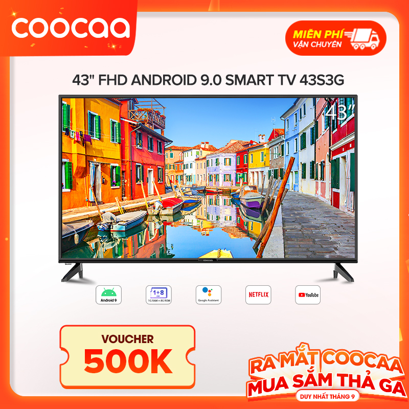 Android Smart Tivi Full HD Coocaa 43inch - Model 43S3G - Hàng chính hãng