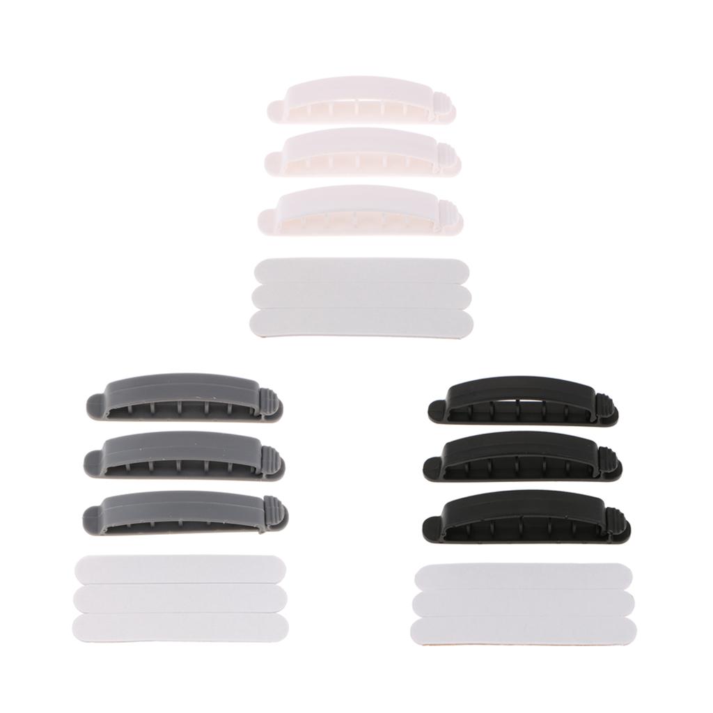 Cable Clips with Strong Adhesive Tapes Wire Holder Organizer Pack of 3 White