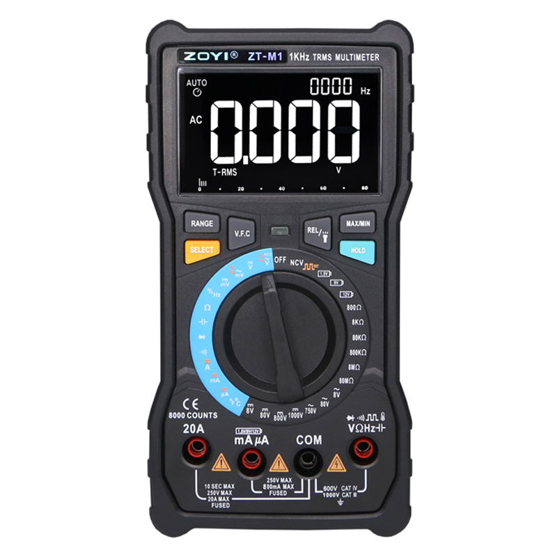 Đồng Hồ Đo Điện Vạn Năng ZOYI ZT-M1 Vạn Năng Kỹ Thuật Số Màn Hình LCD AC/DC Khuếch Tự Động/Bằng Tay Phạm Vi Tần Số Điện Trở Điốt Máy Kiểm Tra Nhiệt Độ