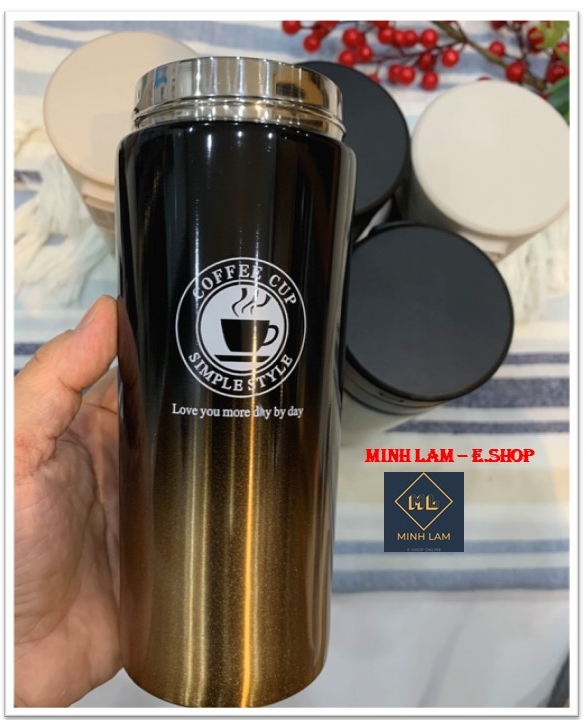 Bình giữ nhiệt, bình coffee Inox 2 lớp SUS 304 nắp bật tiện dụng 500ml