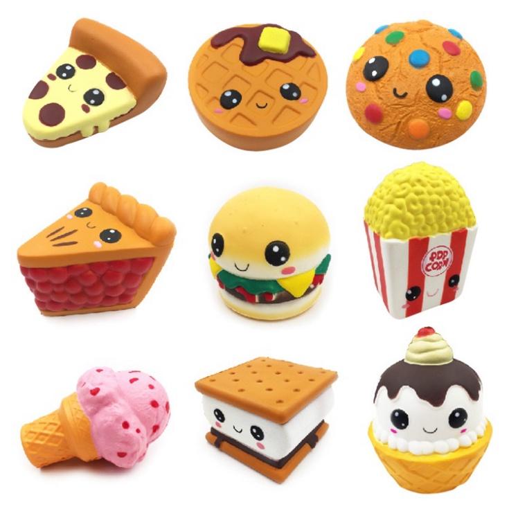 Squishy hình bánh hình thú hình củ quả tạo hình giải nén bóp trút giận mềm mịn giải tỏa căng thẳng cho bé