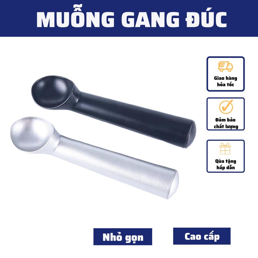 muỗng thìa gang đúc múc kem, sữa chua trân châu, muôi múc hoa quả khoét thịt viên cao cấp không gỉ dụng cụ pha chế