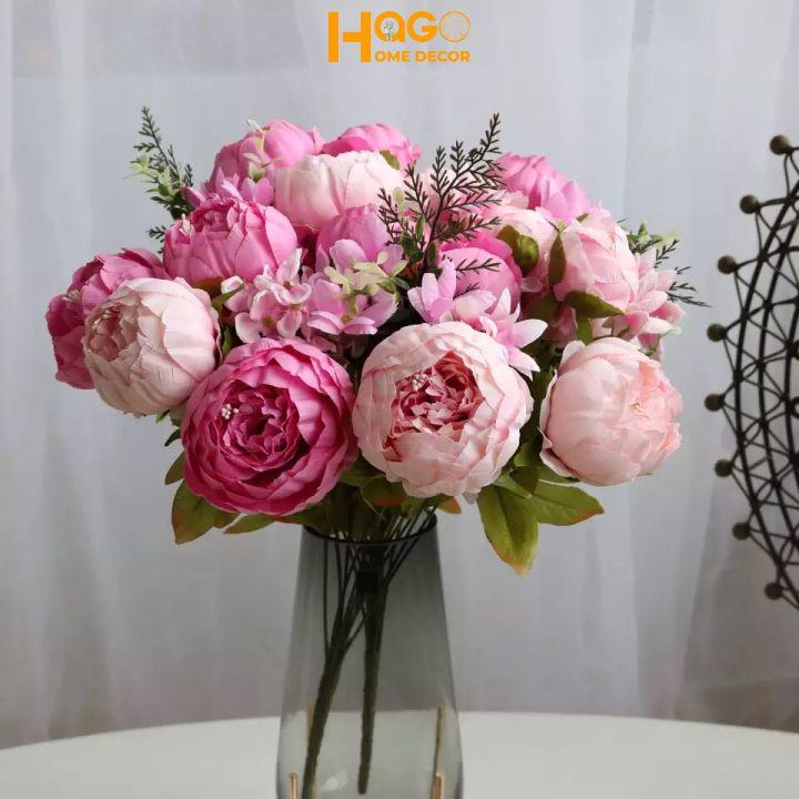 Hoa giả - hoa mẫu đơn phong cách Châu Âu, hoa giả để bàn Peony, hoa giả trang trí nhà cửa, studio chụp ảnh, phim trường chụp ảnh