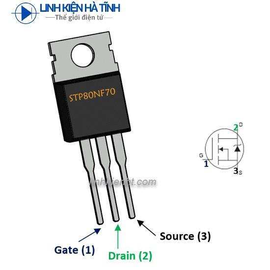 MOSFET N-CHANNEL STP80NF70 80NF70 80N70 80A 70V