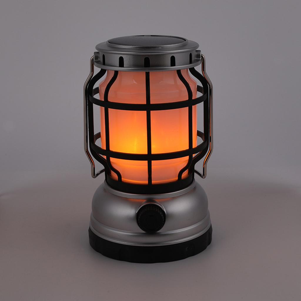 Solar Camping Lantern Phone Charger Waterproof Hanging Lamp Lighting