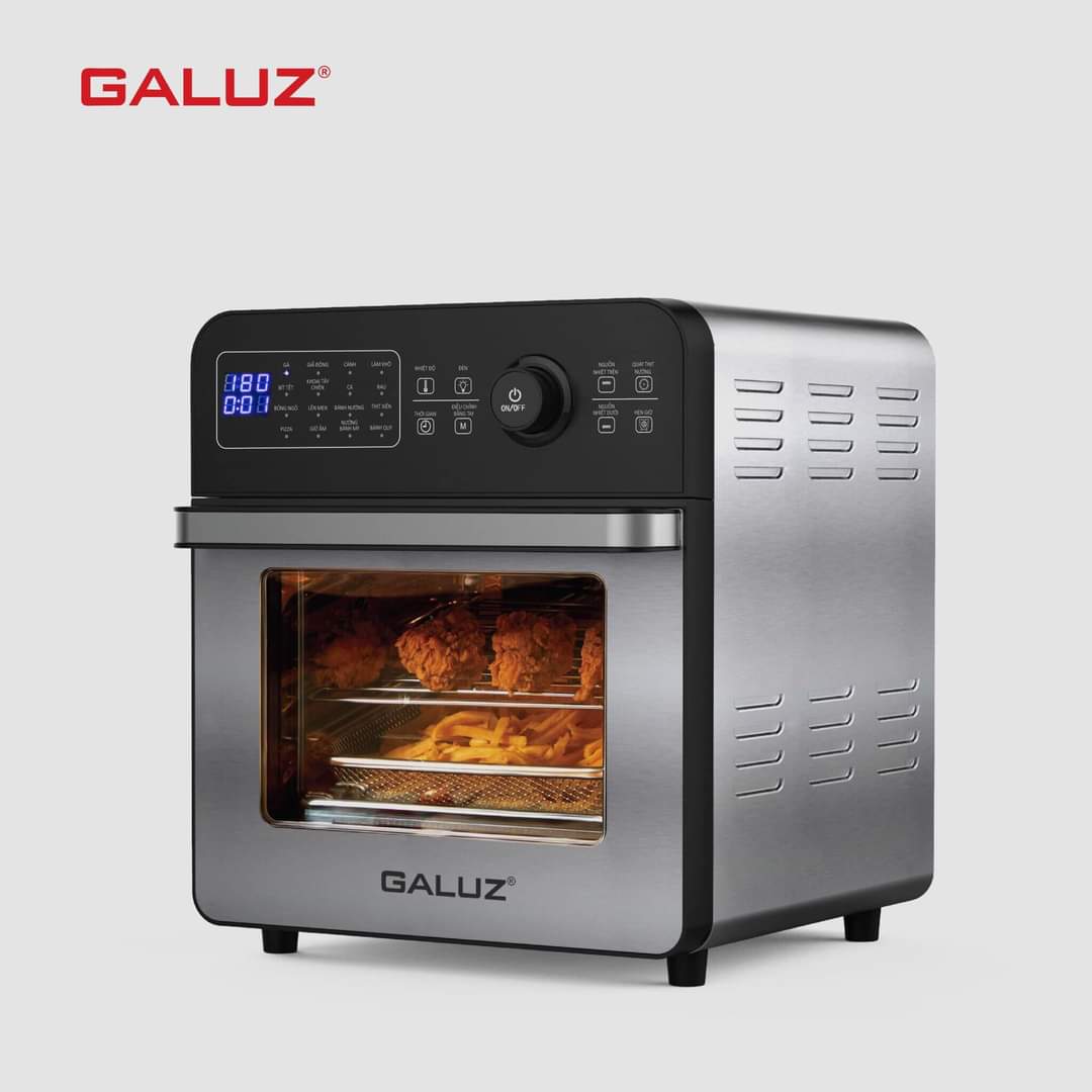 Nồi chiên không dầu Galuz GLA-1518, dung tích 15L, công suất 1800w, 16 chức năng chiên nướng. Hàng nhập khẩu chính hãng