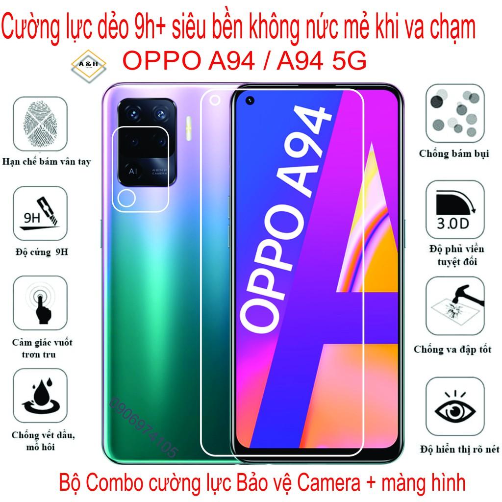 Bộ Combo Cường lực dẻo màng hình + Cường lực bảo vệ Camera dành cho OPPO A94 / A94 5G Bảo vệ màng hình chống qua đập, trầy xước..